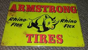 Armstrong Tires Metal Sign.