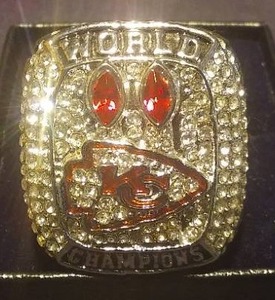Kansas City Chiefs NFL Super Bowl Ring.