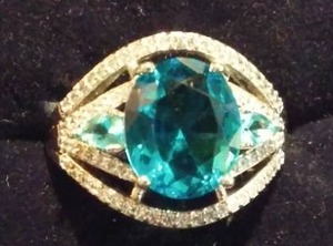 Light Blue Gemstone Ring.