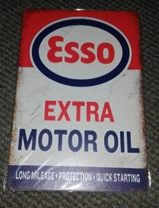 Esso Extra Motor Oil Metal Sign.