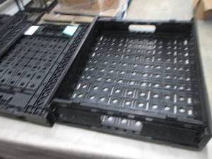 lot 2 image: 3 Folding Plastic Crates 24x19.5x5 ...