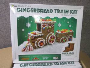 lot 15 image: 6- 25 oz Gingerbread Train Kits...
