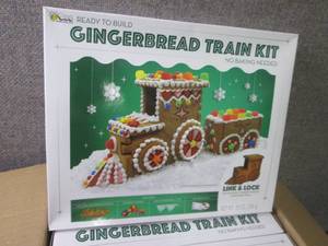 lot 18 image: 6- 25 oz Gingerbread Train Kits...