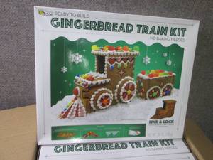 lot 19 image: 6- 25 oz Gingerbread Train Kits...