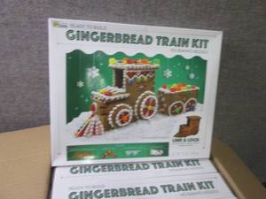 lot 21 image: 6- 25 oz Gingerbread Train Kits...