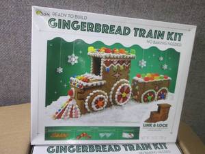 lot 22 image: 6- 25 oz Gingerbread Train Kits...
