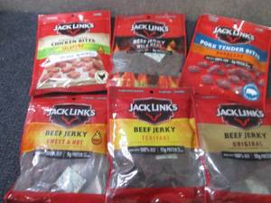 lot 140 image: 6 Assorted Jack Links Snacks...
