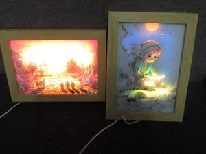 lot 277 image: 2- Lit Wall Dcor Pictures with US...