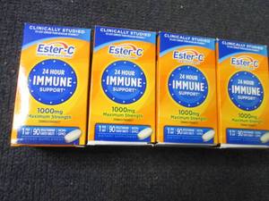 lot 313 image: 4- 90 ct Ester-C Immune Support...