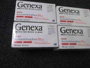 lot 377 image: 4- 100ct Genexa Extra Strength Acet...