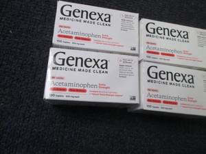 lot 398 image: 4- 100ct Genexa Extra Strength Acet...