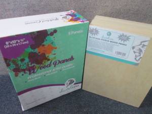 lot 496 image: 2- Daveliou 8x10 Wood Canvas Bo...