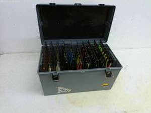 lot 31 image: Tackle Box Loaded with Assorted Musky & Northern Pike Lures