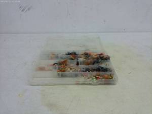 lot 57 image: Assortment of Fishing Flies in Plastic Tackle Box