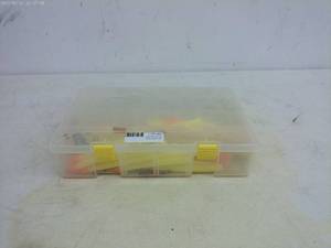 lot 64 image: Fishing Tackle Box with Assorted Bobbers and Leaders