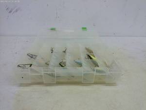 lot 89 image: Assortment of Fishing Lures in Clear Storage Box