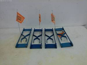 lot 109 image: Set of 4 Arctic Warrior Ice Fishing Tip Ups - Retractable Flags
