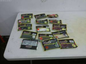 lot 128 image: Assortment of 15 Lake Fork Brand Fishing Plastics - Various Colors and Styles