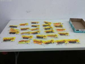 lot 132 image: Box of 24 Packaged Munchies Fishing Plastics Snacks - Assorted Colors and Styles
