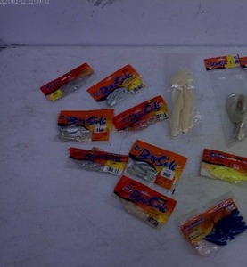 lot 142 image: Box of Fishing Plastics Bayside Brand - Assorted Colors and Styles