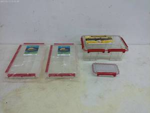 lot 207 image: Set of 4 Fishing Tackle Storage Boxes - Waterproof Design