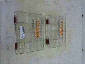 lot 220 image: Set of 2 Clear Fishing Tackle Storage Boxes - Cyber Flexxx Brand