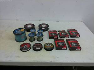 lot 229 image: Collection of 15 Spooling Lines Featuring Spiderwire and Spiderline Products