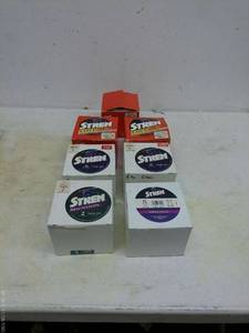 lot 241 image: Lot of 7 Spools of Stren Fishing Line - Various Types and Colors