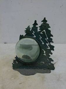 lot 275 image: Decorative Green Metal Candle Holder with Tree Design