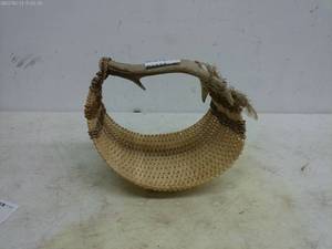 lot 277 image: Woven Decorative Basket with Antler Handle