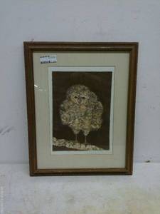 lot 288 image: Set of 2 Framed Prints by Adam Schneider - Owl and Squirrel