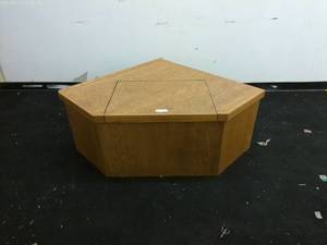 lot 411 image: Hexagonal Wooden Coffee Table with Storage Compartment