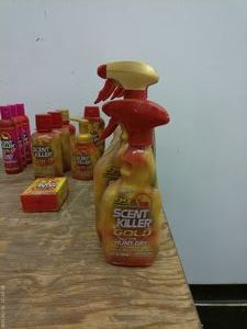 lot 456 image: Lot of Scent Killer Gold Hunting Products - Soap, Shampoo, Wash, and Spray