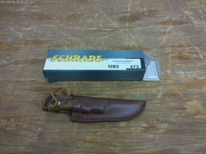 lot 473 image: Schrade Knife with Leather Sheath and Box