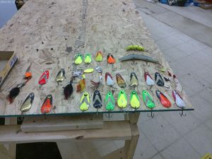 Collection of 40 Fishing Lures and Tackle Box Assortment