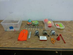lot 644 image: Fishing and Camping Supplies Lot including Hooks, Survival Candles, and Bobbers