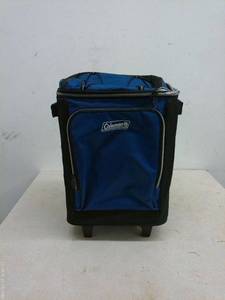 lot 295 image: Coleman Blue Rolling Cooler with Wheels and Handle