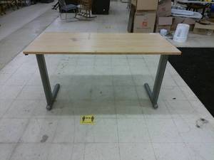 lot 404 image: Used Office Desk with Light Wood Finish