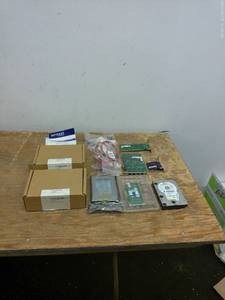 lot 693 image: Lot of 2 Western Digital Hard Drives and Miscellaneous Computer Components