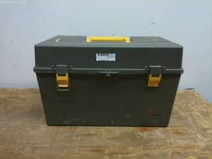 lot 712 image: Used Plastic Toolbox with Foam Insert and Yellow Handles