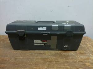 lot 713 image: Used Plastic Tool Box with Handle and Locking Latch