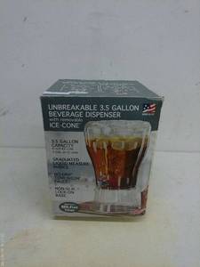 lot 309 image: Unbreakable 3.5 Gallon Beverage Dispenser with Removable Ice-Cone
