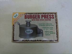 lot 316 image: LEM Burger Press with Non-Stick Coating - Adjustable for Large Burgers