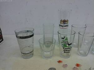 lot 324 image: Collection of 8 Whiskey Glasses with Fireball Whisky Box