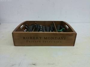 lot 339 image: ROBERT MONDAVI Private Selection Wooden Tray with Mixed Tools