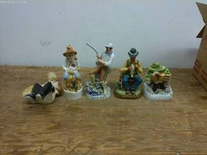 lot 608 image: Set of 3 Limited Edition Fishing Figurines - Porcelain Collectibles