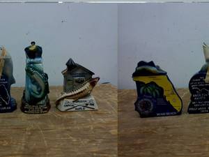 lot 609 image: lot of wildgame decanters