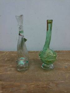 lot 616 image: Collection of 3 Vintage Bols Animal Shaped Glass Decanters with Original Boxes