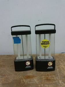 lot 631 image: Set of 2 Rechargeable LED Lanterns with Adjustable Brightness