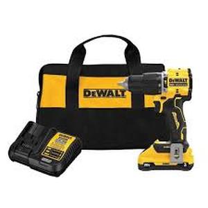 lot 11 image: DEWALT ATOMIC 20-Volt Lithium-Ion Cordless 12 in. Compact Hammer Drill with 3.0Ah Battery, Charger and Bag Customer Returns See Pictures